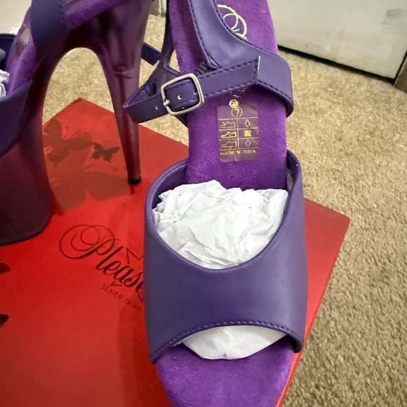 Pleaser Purple Platform Stiletto Sandals - Picture 8 of 11